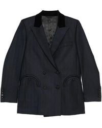 Blazé Milano - Resolute Everyday Velvet-Collared Double-Breasted Blazer - Lyst
