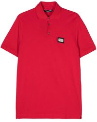 Dolce & Gabbana - Logo-Plaque Polo Shirt - Lyst