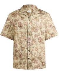 Etro - Camisa Bowling En Satén De Algodón Con Motivo Floral Paisley - Lyst