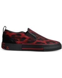 Dolce & Gabbana - Leopard-Print Slip-On Sneakers - Lyst