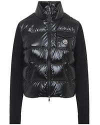Moncler - Gefütterte Jacke Mit Logo-Patch - Lyst