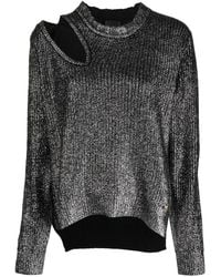 Pinko - Gerippter Pullover mit Cut-Outs - Lyst