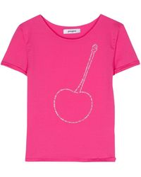 GIMAGUAS - T-shirt Cherry Shiny con strass - Lyst