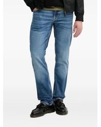 Guess - Triangle-Logo Straight-Leg Jeans - Lyst