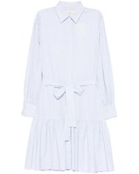 GANT - Belted Striped-Pattern Mini Dress - Lyst