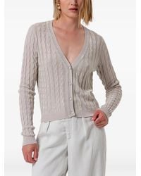 Fracomina - Sequin-Embellished Cable-Knit Cardigan - Lyst