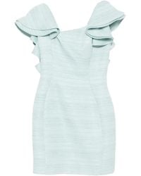 Saiid Kobeisy - Ruffled Tweed Short Dress - Lyst