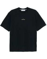 Stone Island - Camiseta de algodón con logo bordado - Lyst