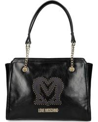 Love Moschino - Borsa A Spalla Con Placca Logo E Borchie - Lyst