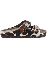 Scholl - Sandales À Boucle Et Imprimé Vache - Lyst