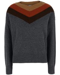 Jucca - Rundhals-Pullover Mit Zickzackmuster - Lyst