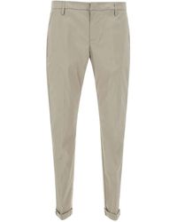 Dondup - Turn-Up Cotton-Blend Tapered Trousers - Lyst