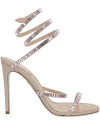 Rene Caovilla - Crystal-Embellished Spiral Leather Sandals - Lyst