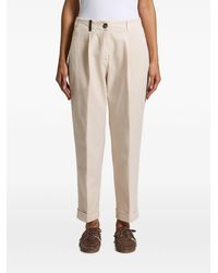 Peserico - Pleated Turn-Up Trousers - Lyst