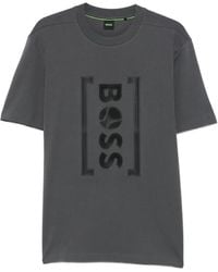 BOSS - Camiseta de algodón con logo estampado - Lyst