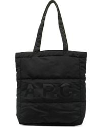 A.P.C. - Gesteppte Tote Bag mit Logo-Print - Lyst