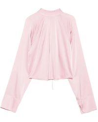 forte_forte - Lace-Up Cropped Blouse - Lyst