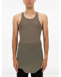 Rick Owens - Fitted Racerback Cotton Top With Elongated Hem - Lyst