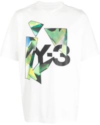 Y-3 - Logo-Print Graphic T-Shirt - Lyst