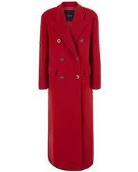 Pinko - Long Double-Breasted Coat - Lyst