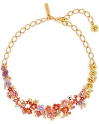 Oscar de la Renta - Floral Enamel Crystal-embellished Necklace - Lyst