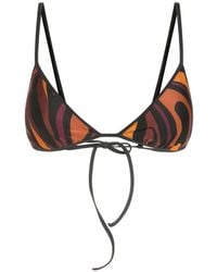 PUCCI - Marmo-Print Bikini Top - Lyst