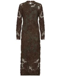 Brunello Cucinelli - Whispering Bloom Embroidery Knit Dress - Lyst