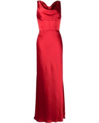 Amsale - Cowl-neck Satin Corset Gown - Lyst