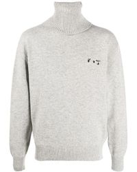 Off-White c/o Virgil Abloh - Embroidered Logo Roll Neck Jumper - Lyst