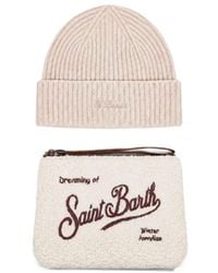 MC2 Saint Barth - Ensemble Bonnet Et Pochette En Tissu Teddy - Lyst