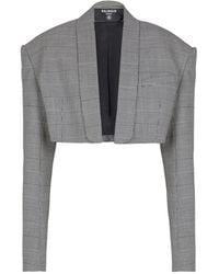 Balmain - Prince Of Wales Jacquard Crop Jacket - Lyst