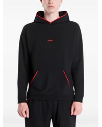 HUGO - Logo-Print Pouch-Pocket Hoodie - Lyst