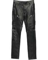 Moncler - Leren Broek Met Ritszak - Lyst