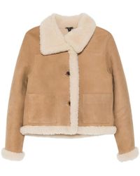 James Perse - Veste En Peau Lainée À Coupe Crop - Lyst