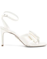 Rene Caovilla - 80mm Bow-detail Leather Sandals - Lyst