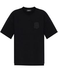 DSquared² - Katoenen T-Shirt Met Geborduurde Badge - Lyst