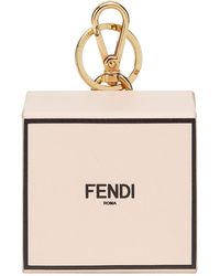 Fendi Mini Logo-print Box Keyring - Multicolour