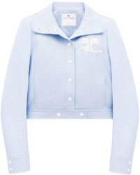 Courreges - Chest logo-patch shirt jacket - Lyst