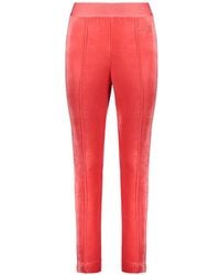 Alberta Ferretti - Logo-Waistband Velvet-Effect Trousers - Lyst