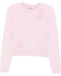 Self-Portrait - Floral-Appliqué Sweater - Lyst