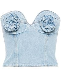 Magda Butrym - Floral-Appliqué Denim Corset - Lyst