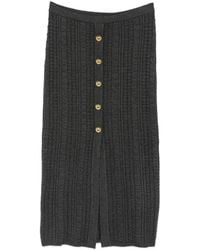 Twinset - Cable-Knit Button-Front Midi Skirt - Lyst