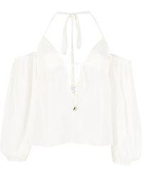Patrizia Pepe - Semi-Sheer Halterneck Blouse - Lyst