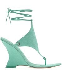 Naked Wolfe - Rampage Croc-Effect Suede Sandals - Lyst