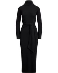 Ralph Lauren - Tie-Waist Midi Dress - Lyst