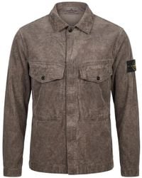 Stone Island - 1200029 Corduroy 'Terra' Effect Overshirt - Lyst