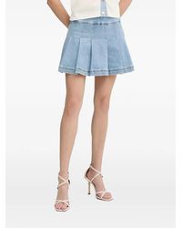Morgan - High-Waisted Denim Mini Skirt - Lyst
