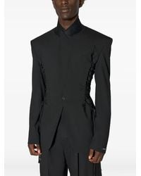 Mugler - Lace-Up Padded-Shoulder Jacket - Lyst