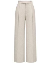 Berwich - Double-Pleated Linen Palazzo Pants - Lyst