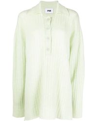 Rus - Ribbed Knitted Polo Shirt - Lyst